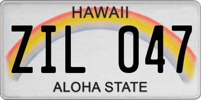 HI license plate ZIL047