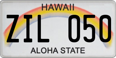 HI license plate ZIL050