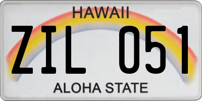 HI license plate ZIL051