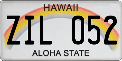 HI license plate ZIL052