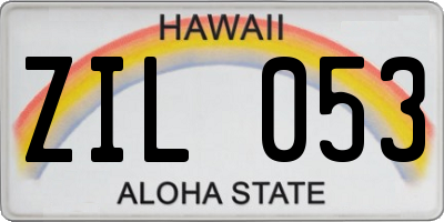 HI license plate ZIL053