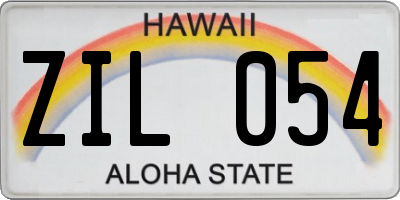 HI license plate ZIL054