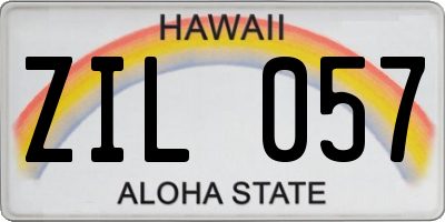 HI license plate ZIL057