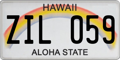 HI license plate ZIL059