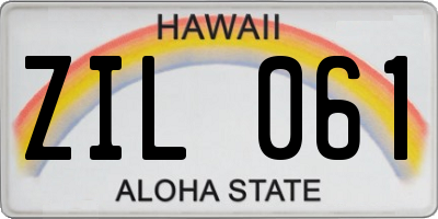 HI license plate ZIL061