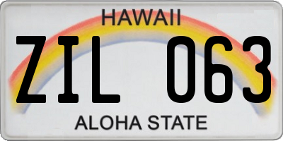 HI license plate ZIL063