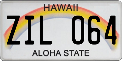 HI license plate ZIL064