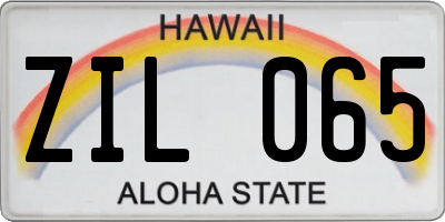 HI license plate ZIL065