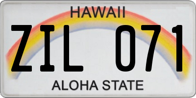 HI license plate ZIL071