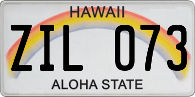 HI license plate ZIL073