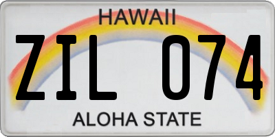 HI license plate ZIL074