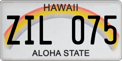 HI license plate ZIL075