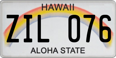 HI license plate ZIL076