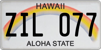HI license plate ZIL077