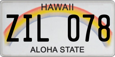 HI license plate ZIL078