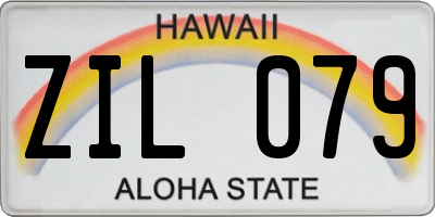 HI license plate ZIL079