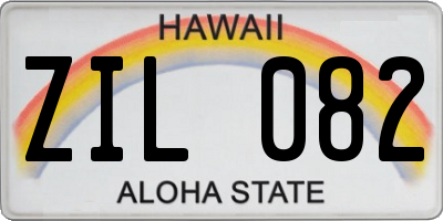 HI license plate ZIL082