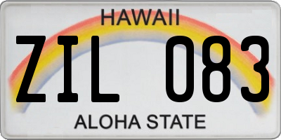 HI license plate ZIL083