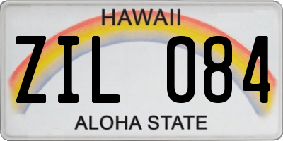 HI license plate ZIL084