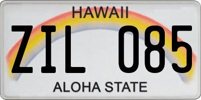 HI license plate ZIL085