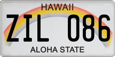 HI license plate ZIL086