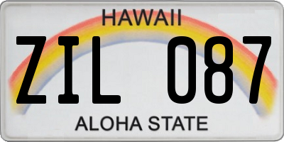 HI license plate ZIL087