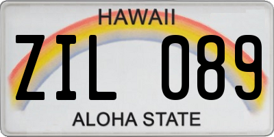 HI license plate ZIL089