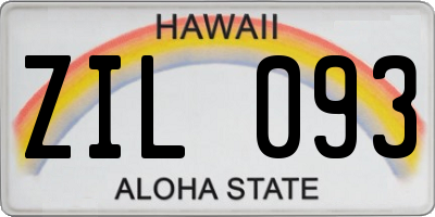 HI license plate ZIL093