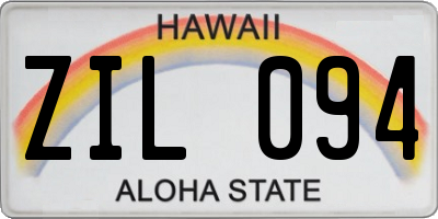 HI license plate ZIL094