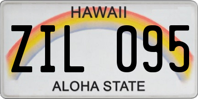 HI license plate ZIL095