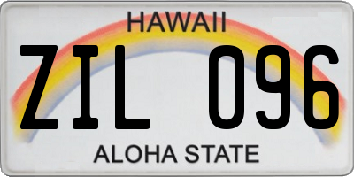 HI license plate ZIL096