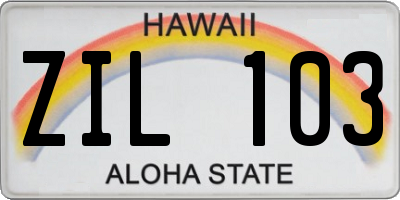 HI license plate ZIL103