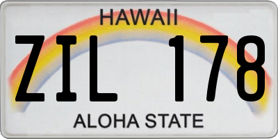 HI license plate ZIL178