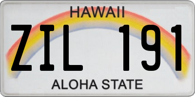 HI license plate ZIL191