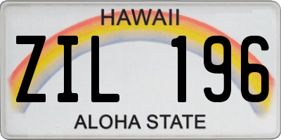 HI license plate ZIL196