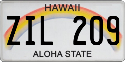 HI license plate ZIL209