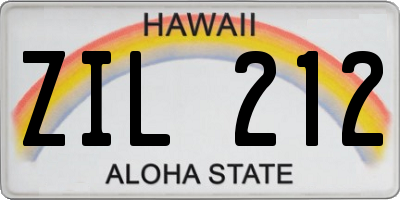 HI license plate ZIL212