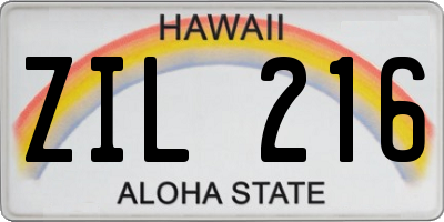 HI license plate ZIL216
