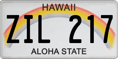 HI license plate ZIL217