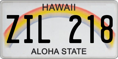 HI license plate ZIL218