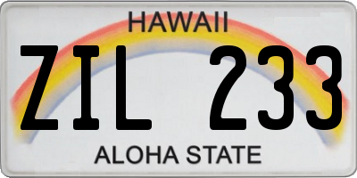 HI license plate ZIL233