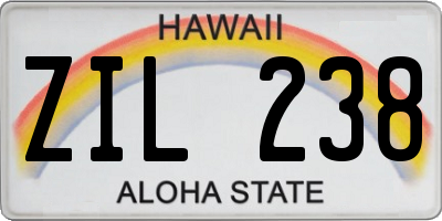 HI license plate ZIL238