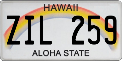 HI license plate ZIL259