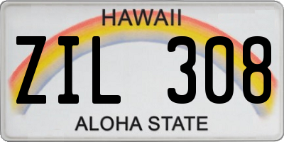 HI license plate ZIL308
