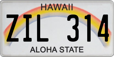 HI license plate ZIL314