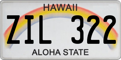 HI license plate ZIL322