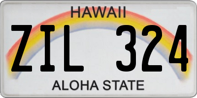 HI license plate ZIL324