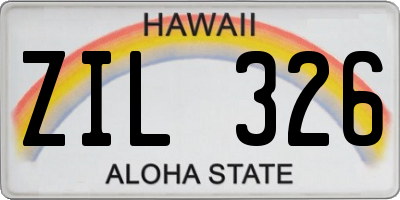 HI license plate ZIL326