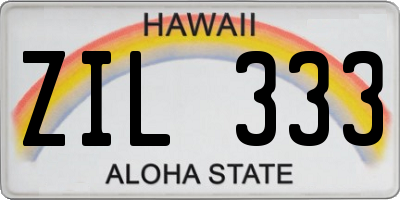 HI license plate ZIL333