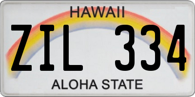 HI license plate ZIL334